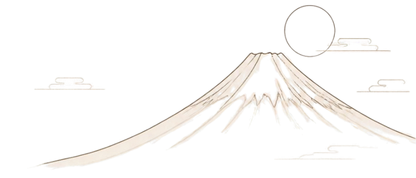 Mt. Fuji with the sun